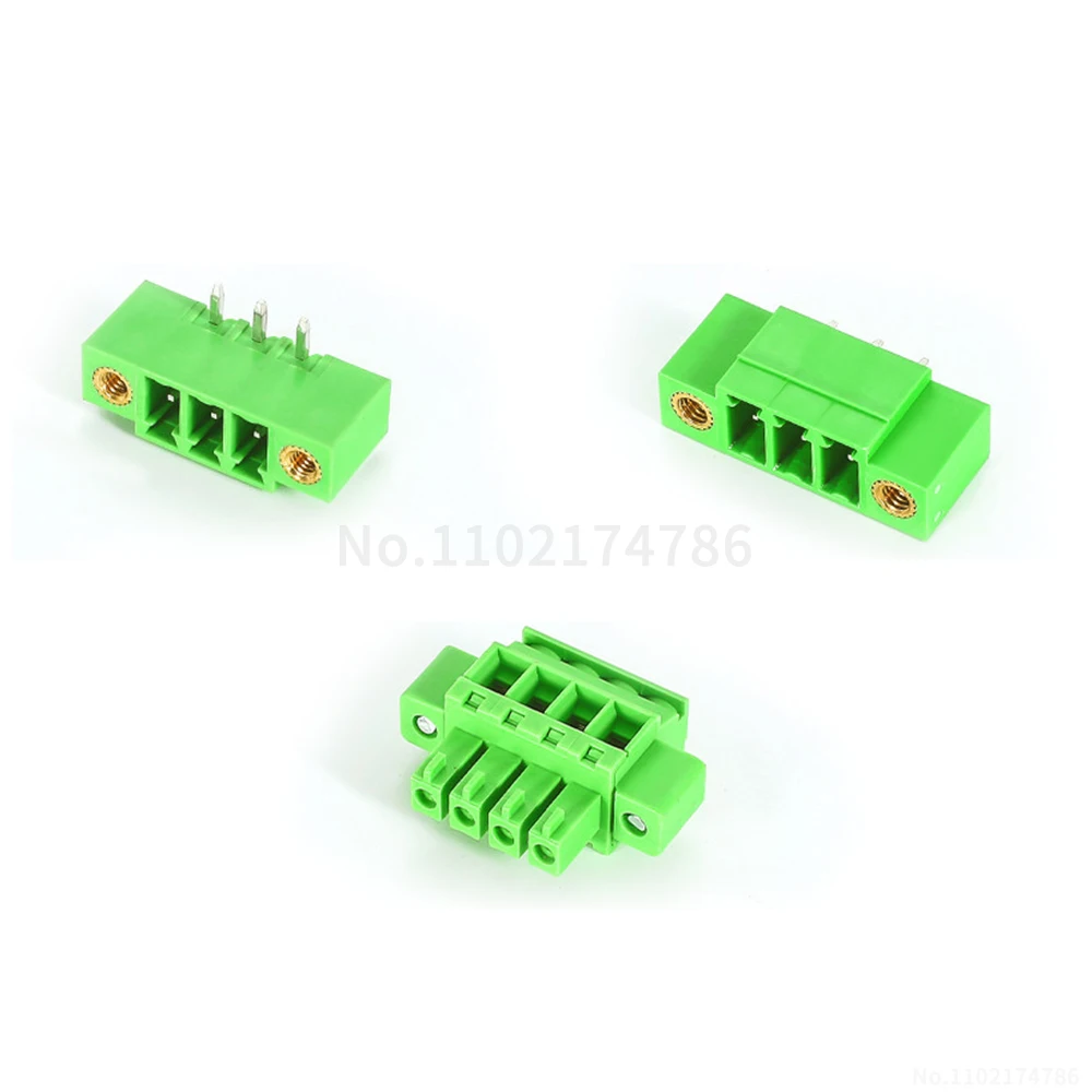 (1 Set) 2EDGKAM + 2EDGVM 2EDGRM - 3.5mm Straight/Angled Pins with Lugs Pluggable Terminal Blocks KF 15EDGKAM/VM/RM 3.5