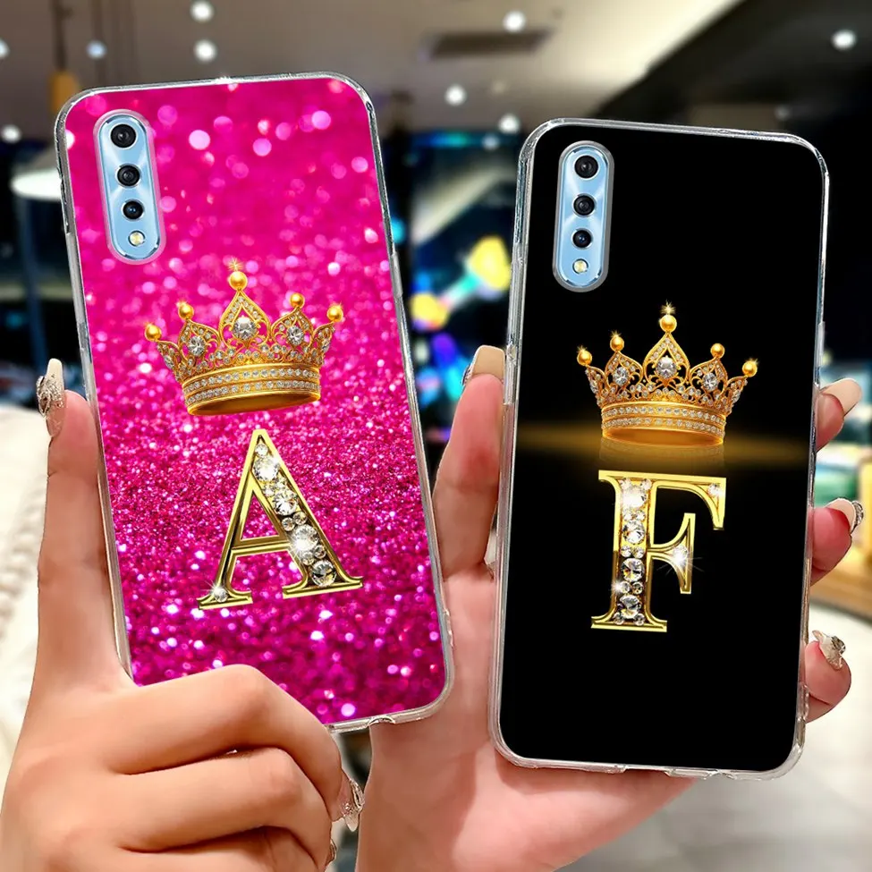 Clear For Vivo S1 1907 Case Luxury A-Z Letters Fashion Painted Soft Phone Case For Vivo S1 Back Cover Funda