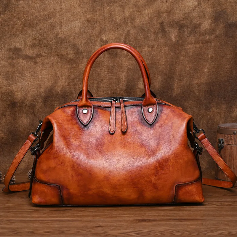 Real Cowskin Leather Art Print Customize Totes Ladies Hand Bag Female Carteras Para Mujer De Moda Originales Fashion Style