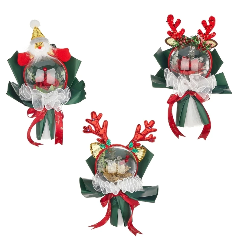 

Handmade Transparent Balloon Flower Bouquet Christmas Themed Decoration for Kids and Women Festives Accessories
