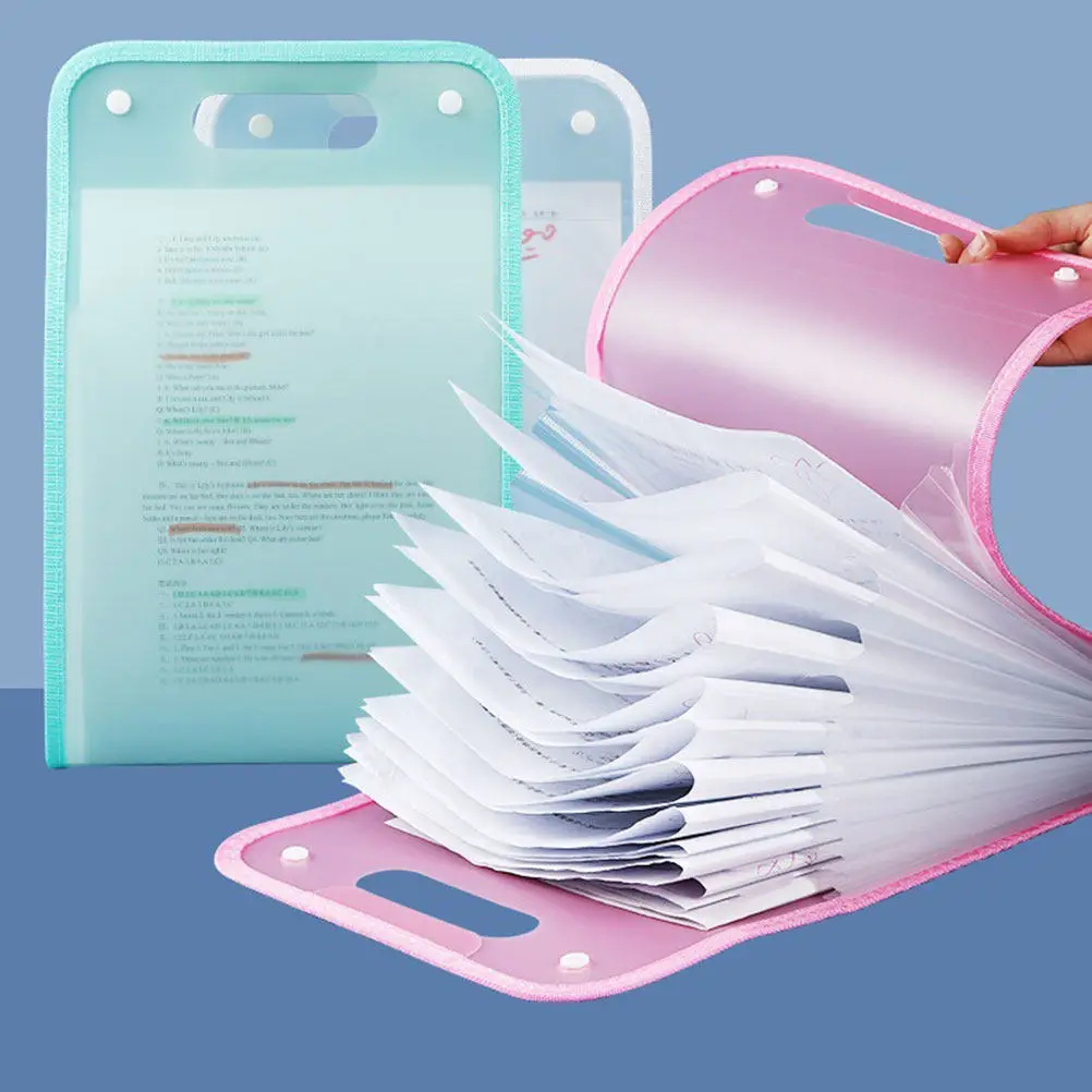 

3Pcs File Folder Organizer Expanding Document Receipt Storage Holder Office File Bag Portable Multi Pocket Folder A4 Size