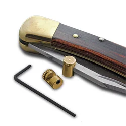 1 Set Folding Knife Brass Kwik Thumb Stud Push Button Screw for Buck 110 with Remove Tool Cutter Nail DIY Make Accessories Part