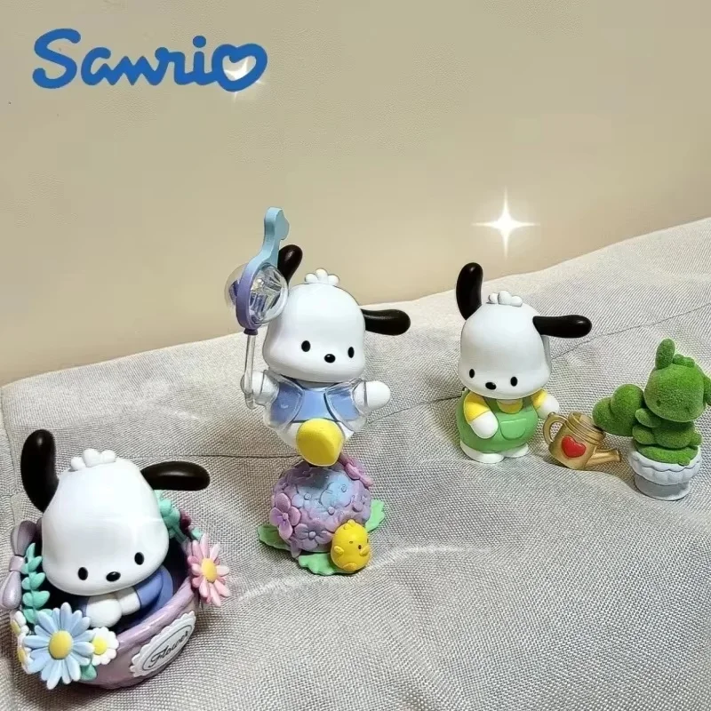 Authentische Pochacco-Blumen und junge Pochacco'S Small Garden Series Blind Box Series Fashion Play handgefertigte dekorative Geschenke Spielzeug