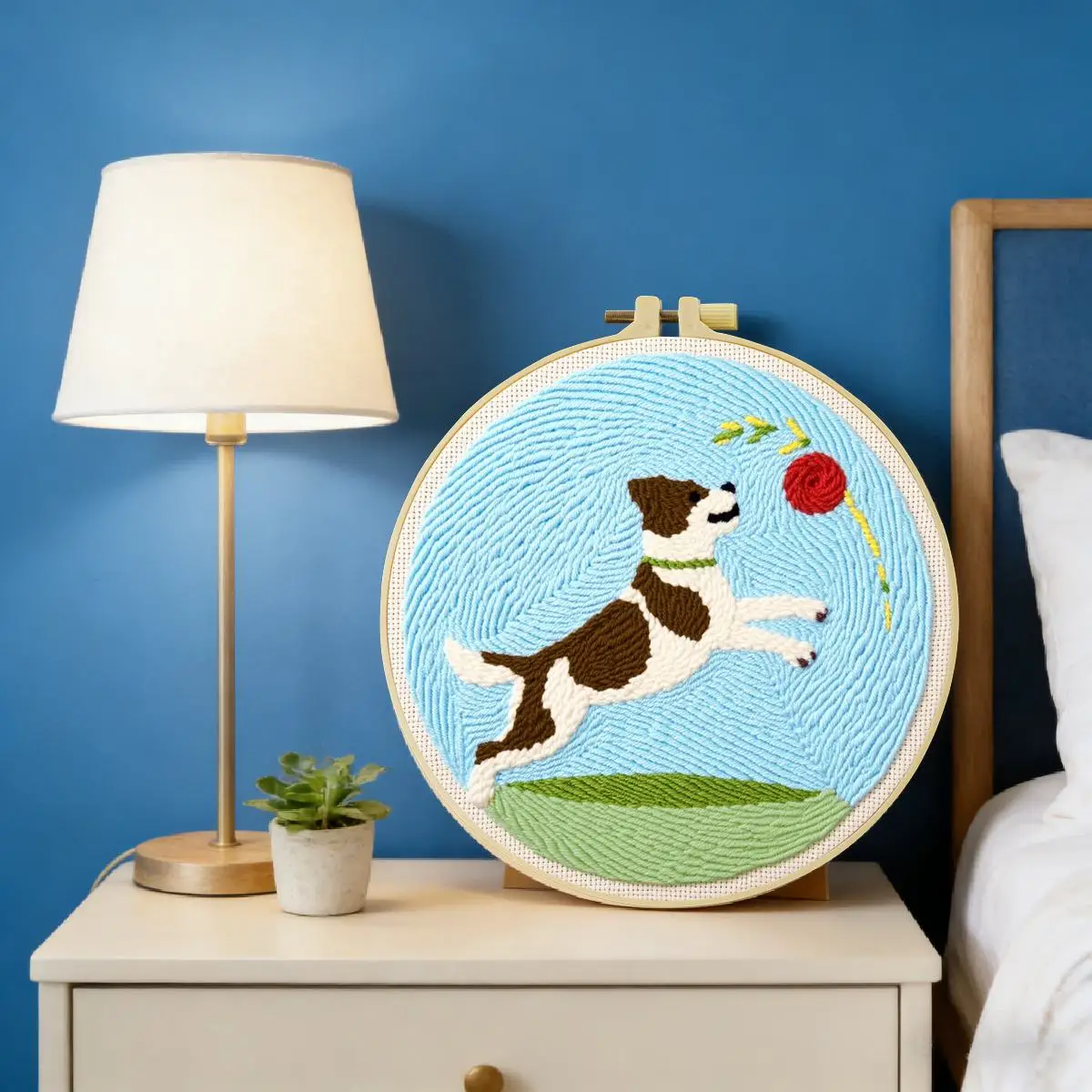 20X20CM/7,87 Zoll Tier - Hund Stanznadel-Stickset, Stickerei, gestrickte Stickerei, DIY, handgemachtes Geschenk, Heimdekoration – Detail 6