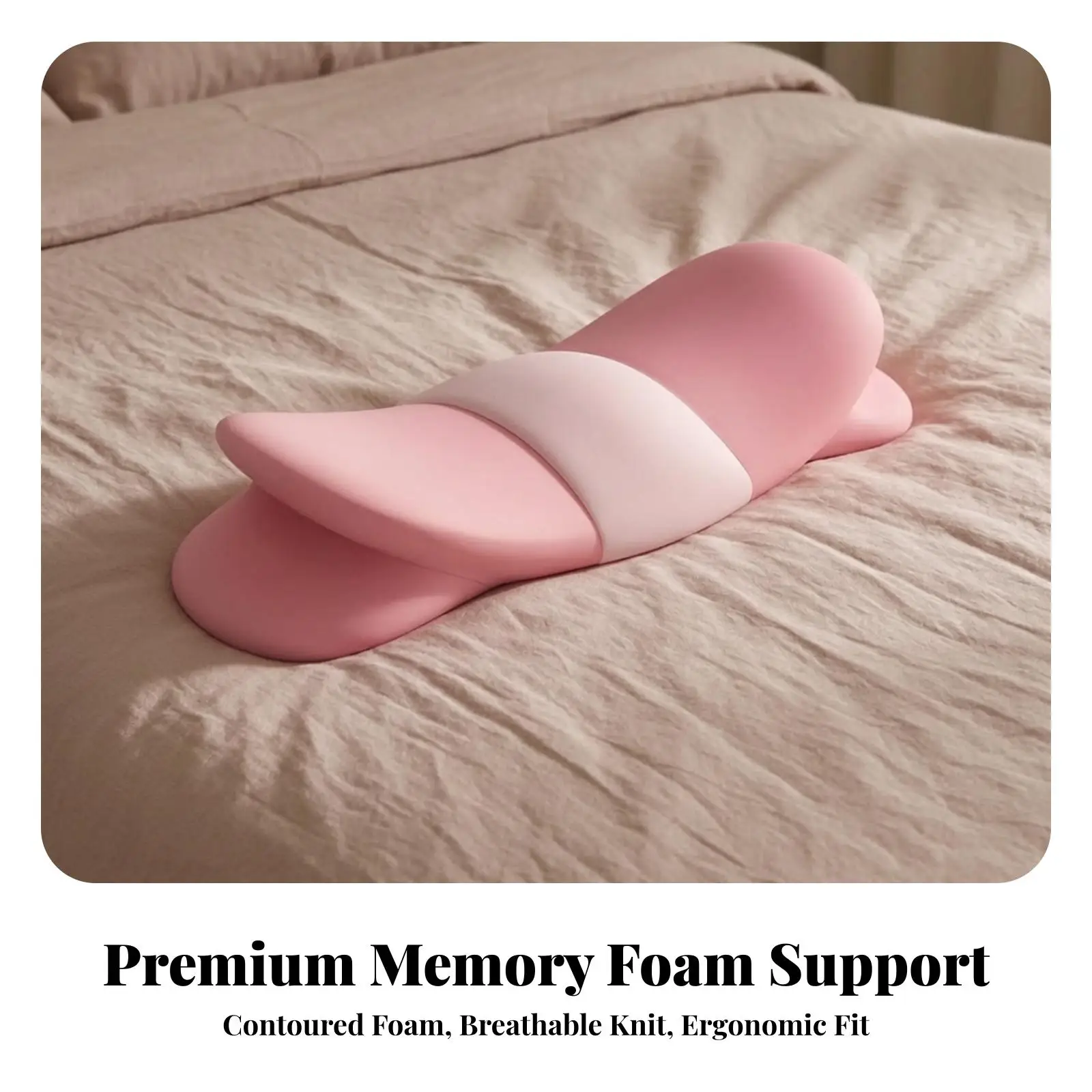 Contoured Back Support Cushion for Office Chair with High Density Memory Foam and Smooth Polyester Outer Cover