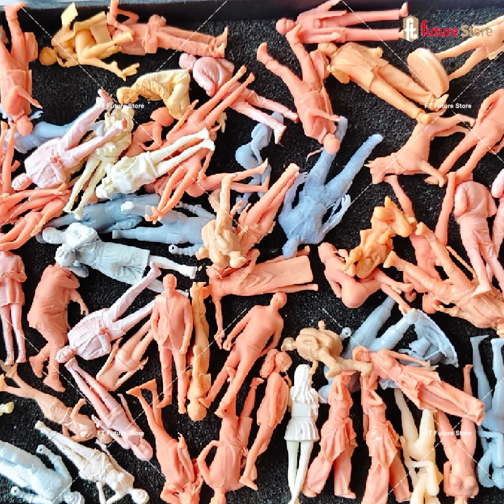 DIY Blind Box 5/10 Pcs/Set Unpainted Miniatures 1/64 1/87 Figures Male Female Doll Scene Props Model For Car Vehicles Decorate