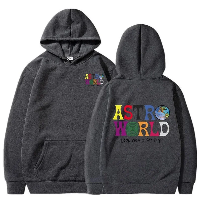 Travis Scott-suéteres estampados para homens e mulheres, pulôver com capuz com letra I Can Fly, roupa esportiva casual, moda astroworld