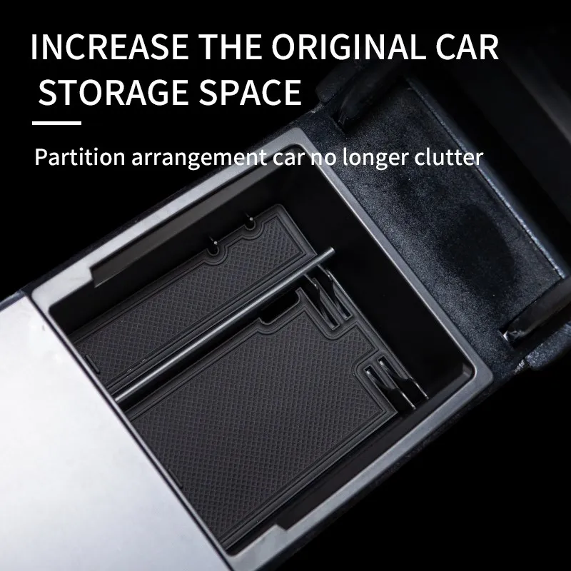 Aggiornamento per Tesla Model 3 2023 2024 Organizer per scatola portaoggetti per bracciolo centrale Console centrale floccaggio Organizer per