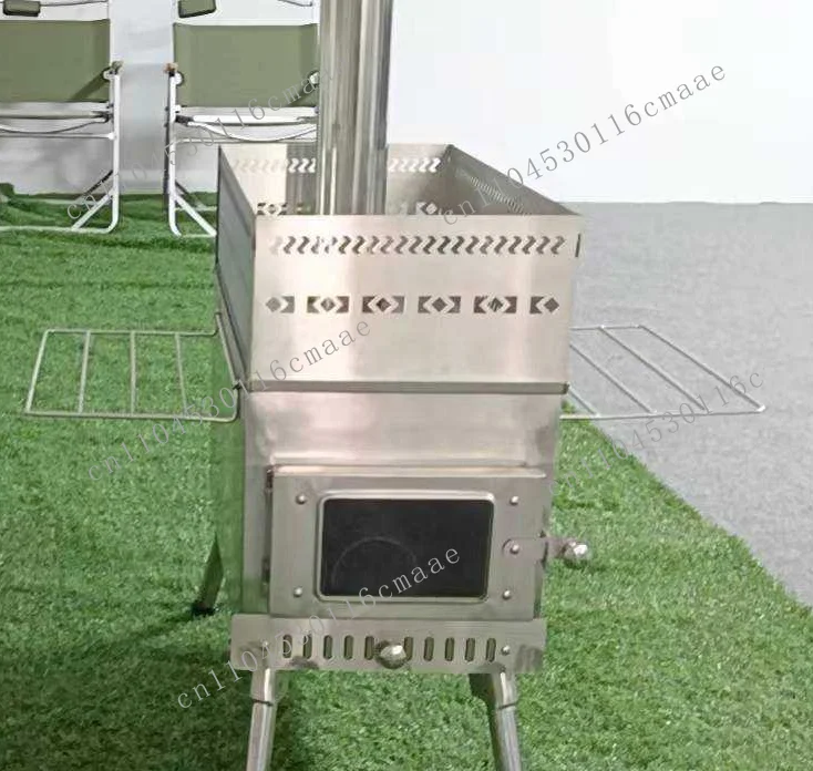 Suitable for portable stainless steel black 50x67x61 cm, folding doors and windows recreational mountaineering tent heater