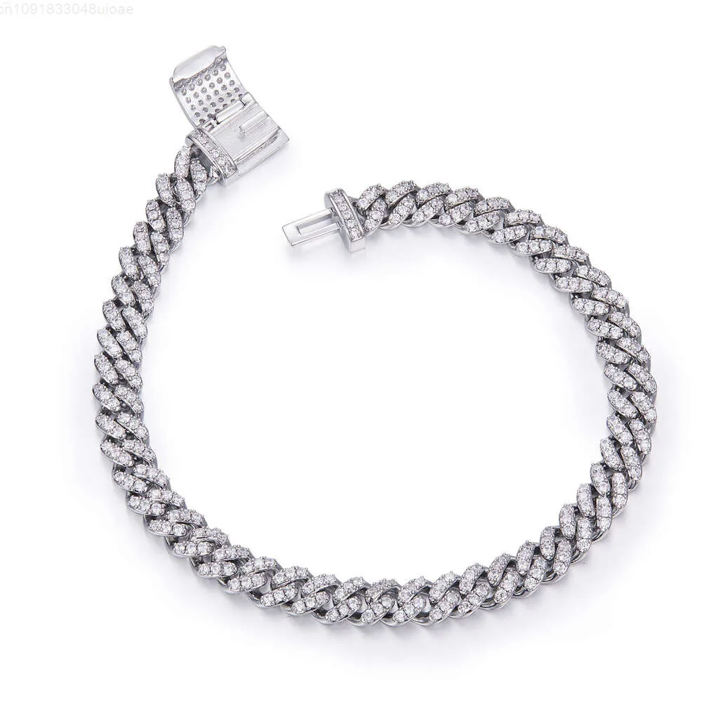 

Wholesale Luxury Iced Out Cuban Link Chain 6-8 Mm Moissanite 925 Sterling Silver Necklace for Men Hip Hop Hiphop Platinum Cn;gua