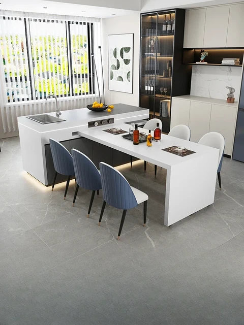 Slate dining table with integrated rotatable telescopic guide table open kitchen island foldable AliExpress