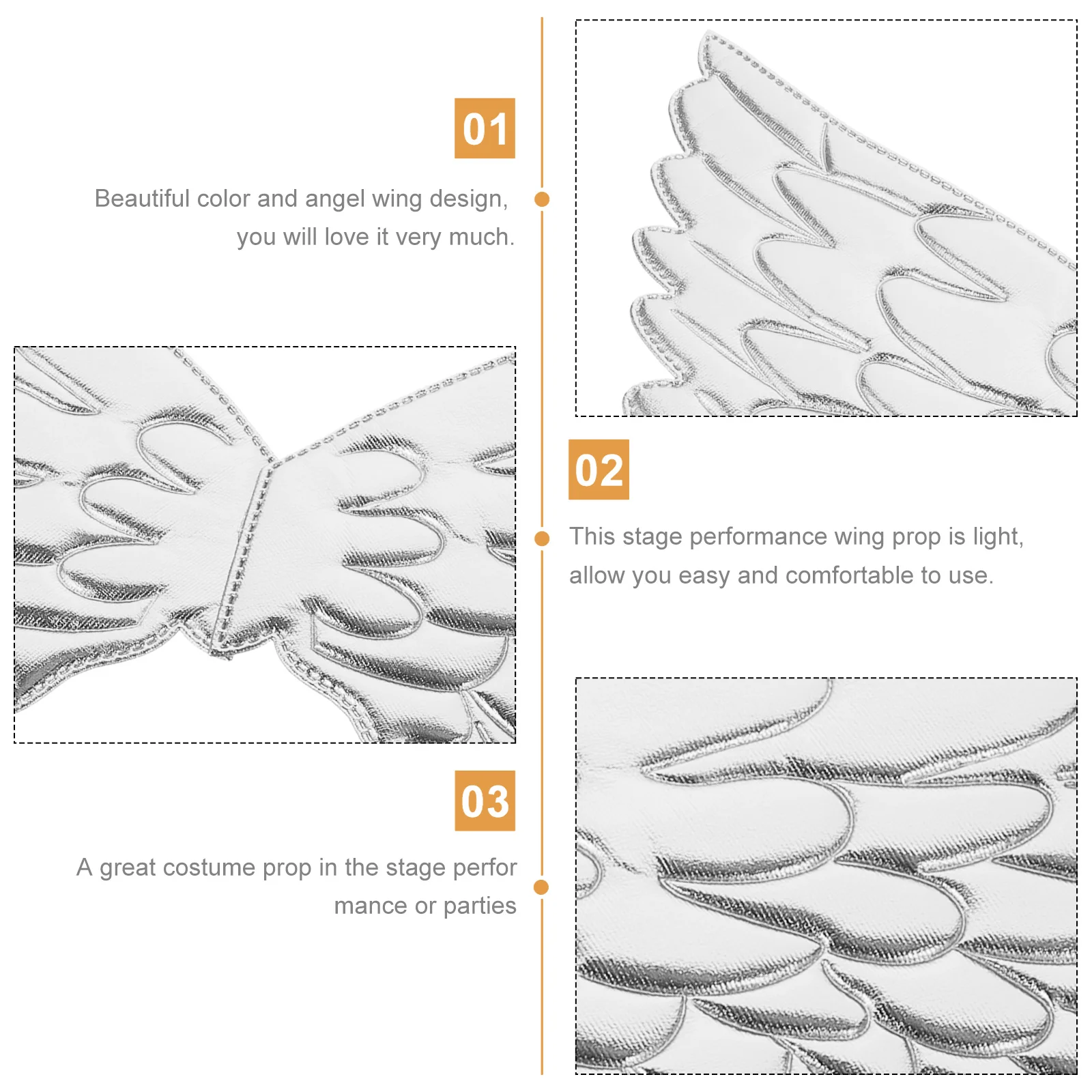 

5Pcs Adorable Unique Wing-Shaped Ornaments for Cosplay Outfits Stylish Photo-Shoot Wing Prop Accessory