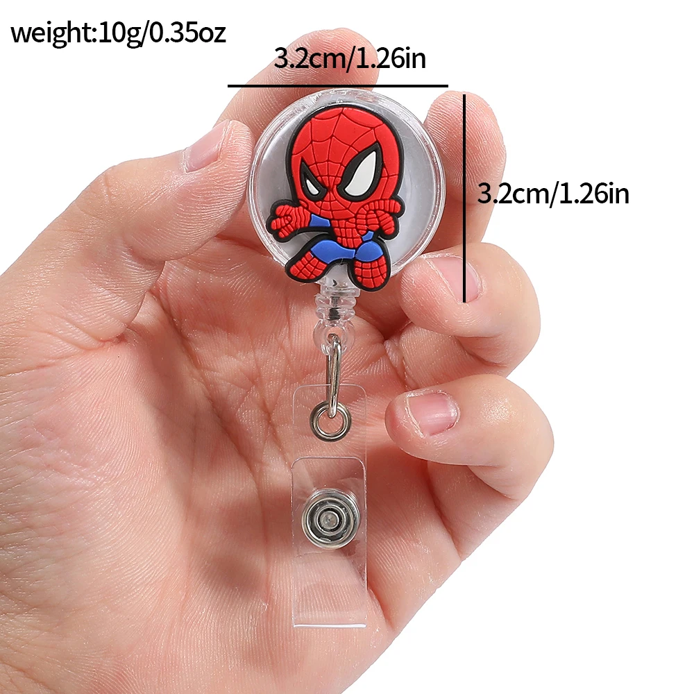 Marvel Spider Man Infermiera telescopica Dottore Badge Scroll Clip Ospedale Studente medico Porta carte d'identità Portachiavi Cordino