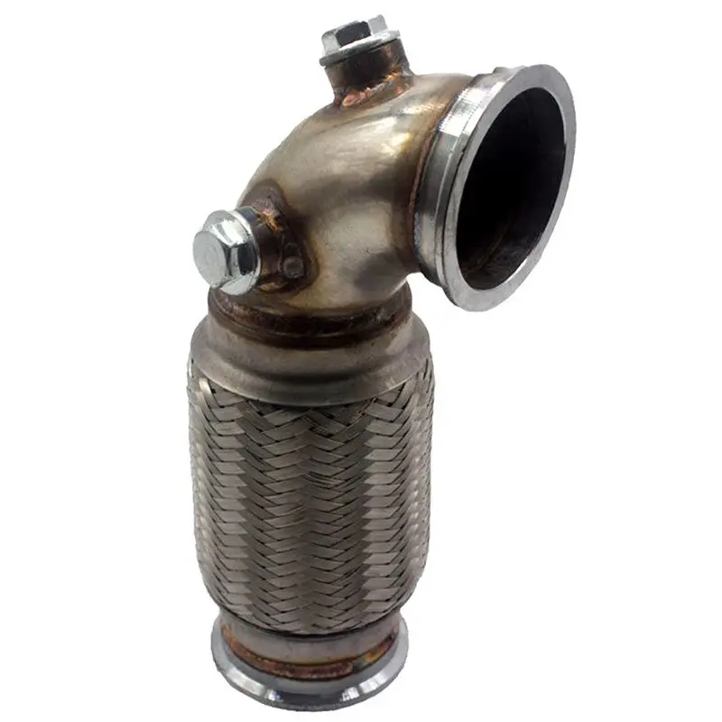 Di scarico del tubo di scarico del gomito da 90 gradi dell'acciaio inossidabile V-Band da 3 pollici per T3/T4 T04E Nuovo downpipe V-Band a V Band basso 90 gradi