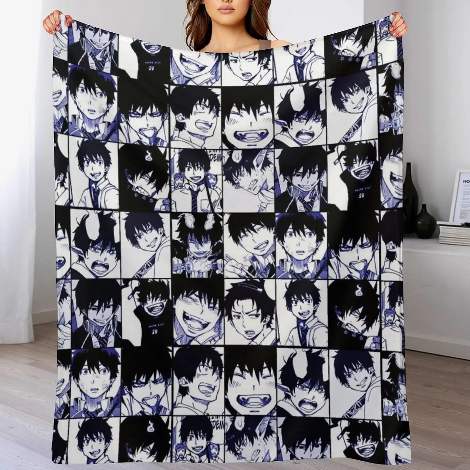 Rin okumura manga collage Throw Blanket Stain Resistant Cozy Warm Blanket
