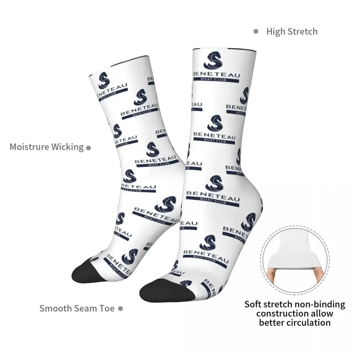 Beneteau Boats Socks Harajuku High Quality Stockings All Season Long Socks Accessories for Unisex Gifts