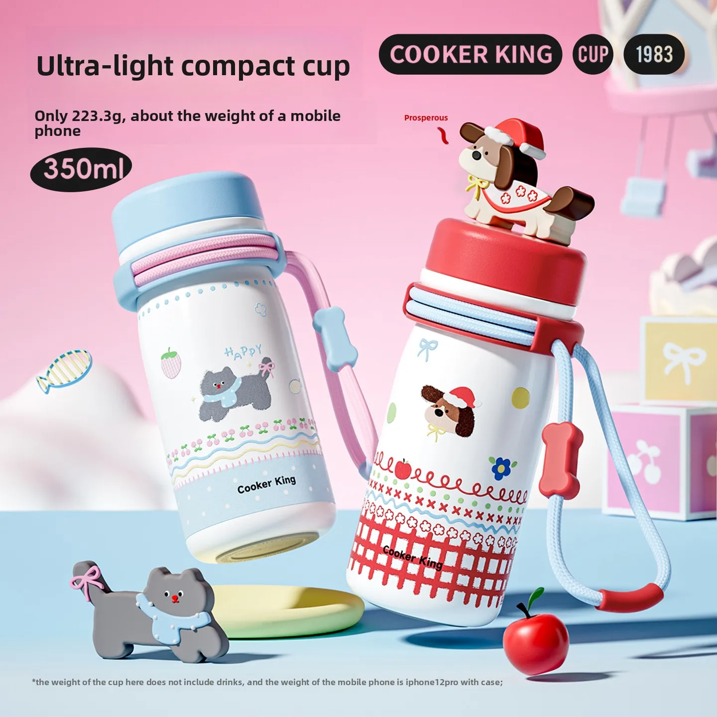 

COOKER KING Lovely Aesthetic Stainless Steel Tumbler Portable Lightweight For Hiking Comfortable To Hold Vacuum Insulated Bottle