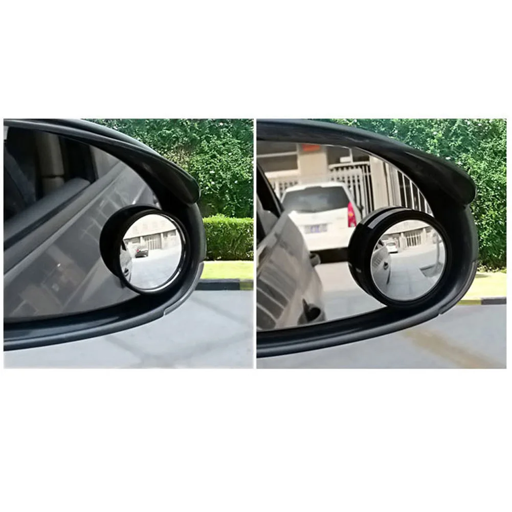 1pc Plastic Car Blind Spot Mirror Wide Angle Mirror 360 Rotation Adjustable Convex Rear View 5.5*2cm Accessories