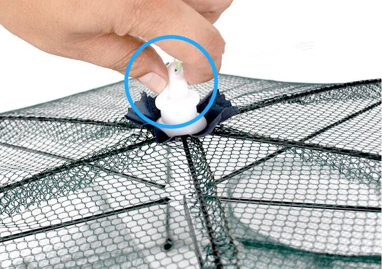 Folded Portable 6 Hole Automatic Fishing Shrimp Trap Fishing Net