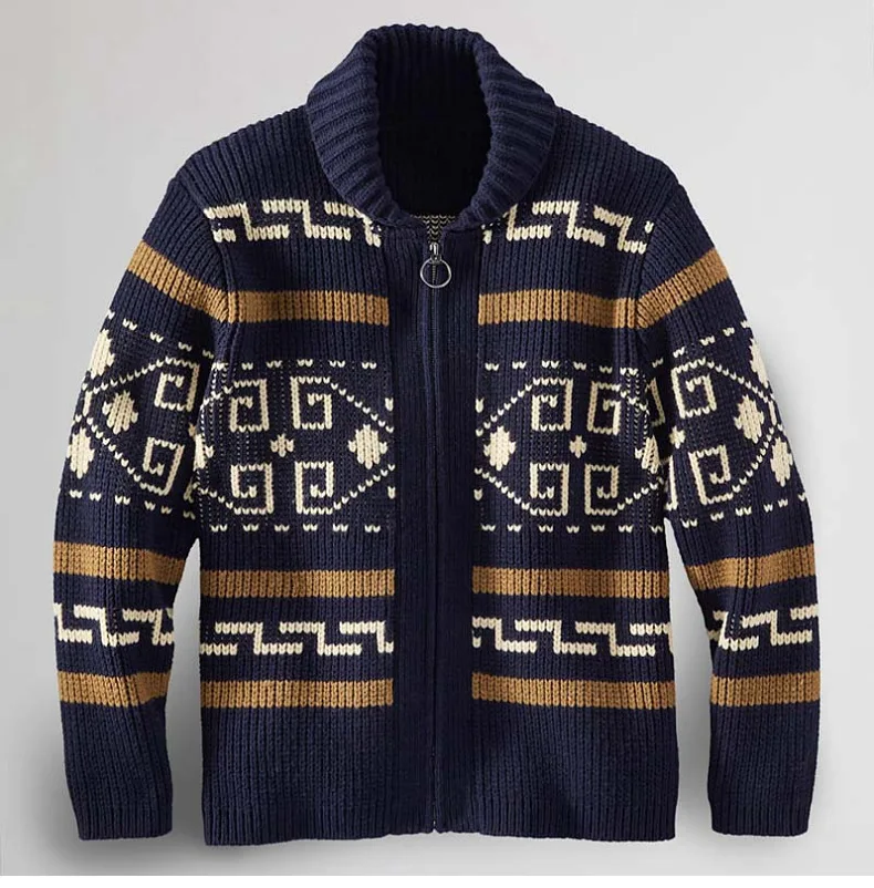 Herren Herbst Winter Mode Strickjacke Jacke Slim Fit Langarm Strickpullover mit stilvollem Revers Design lässig elegant Out – Detail 14