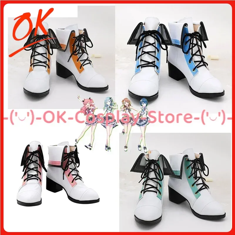 

[Customized] Minori Shizuku Momoi Airi Kiritani Haruka Cosplay Shoes Project Sekai Colorful Stage Roleplay Party PU Leather Boot