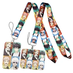 Jujutsu Kaisen Colorful Neck Keychain Necklace Webbings Ribbons Cartoon Neck Strap Lanyard ID badge Holder Keychain Lanyards