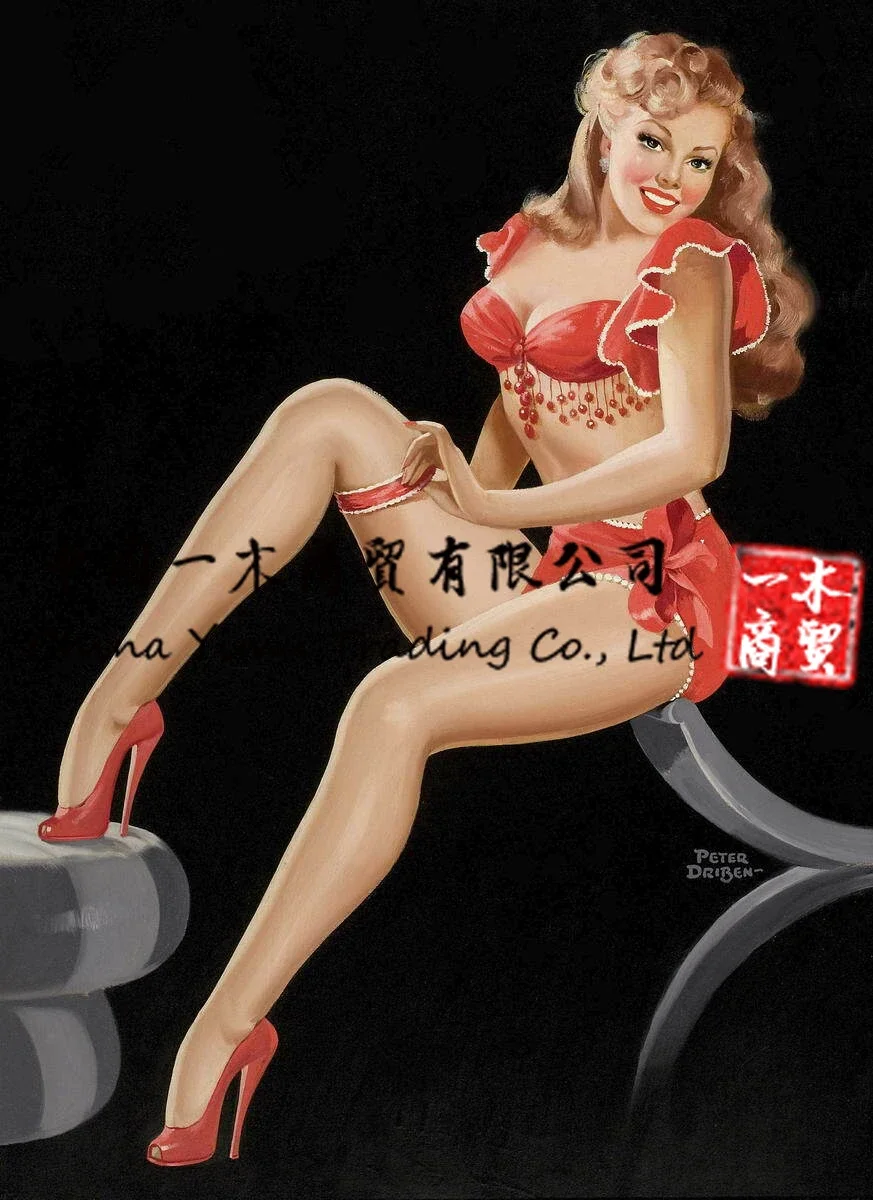 Peter Driben Pin Up Girls This lovely lady Giclee Paper Print Poster Surprising Catch Giclee Canvas Print Paintings