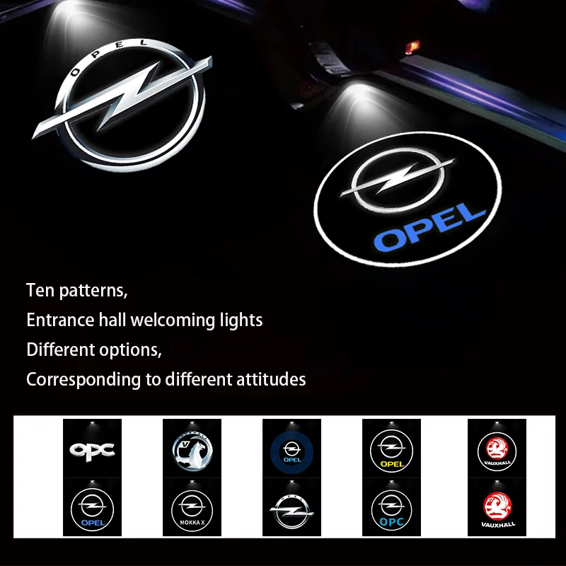 2pcs New High-definition logo welcome light projection light for car doors For Vauxhall Opel Corsa VXR Astra H J Sinicia Safira