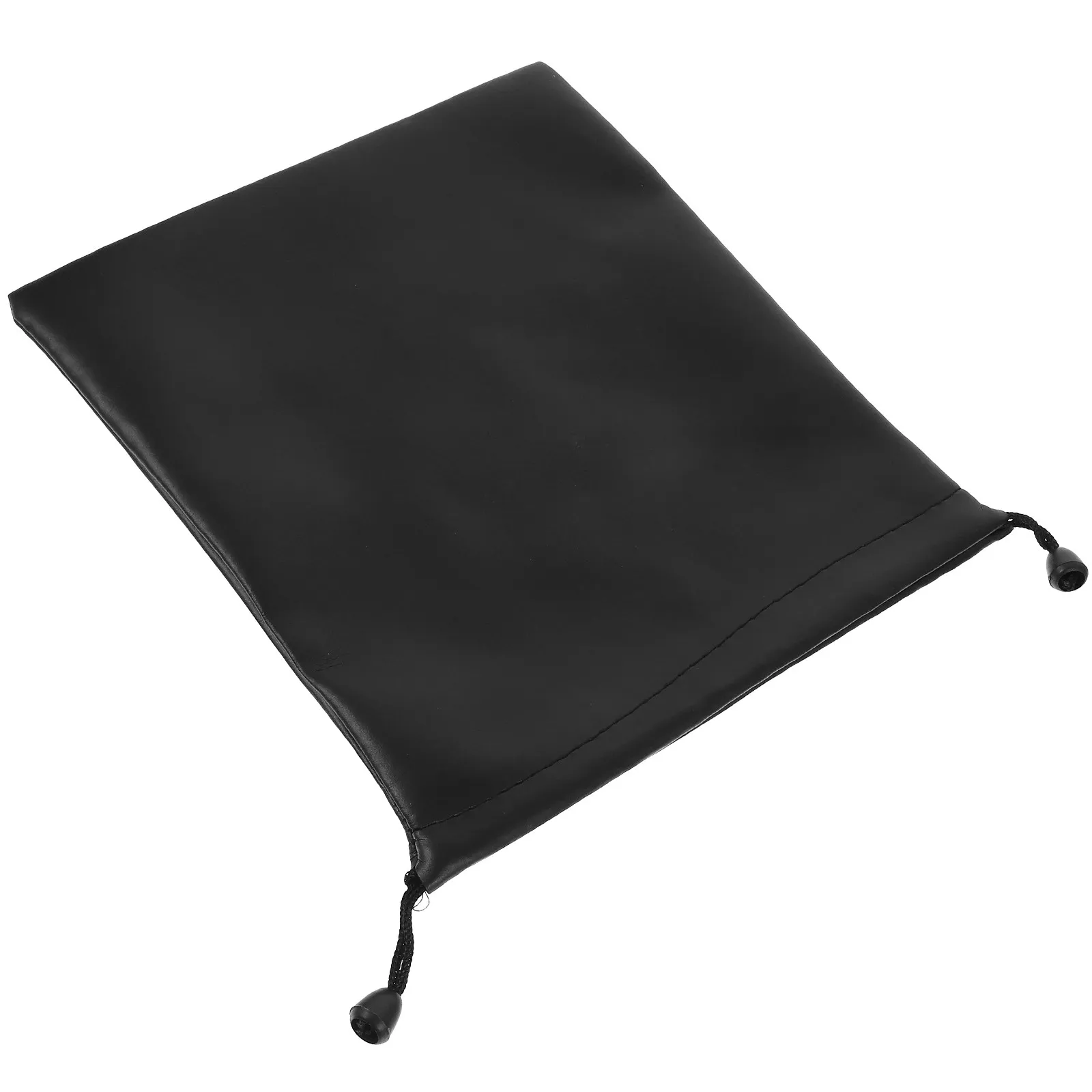 Black Earphone Storage Bag PU Waterproof Protective Pouch Large Capacity Portable Headphone Organizer Case