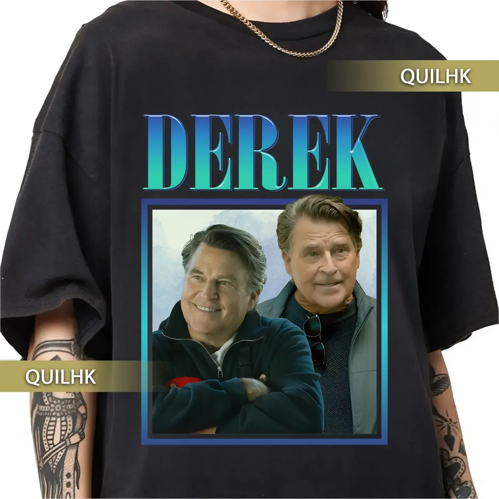 Ted McGinley as Derek Shrinking TV series retro vintage rap tee shirt vintage Washed Top For Everyday Wear graphic Comfortable