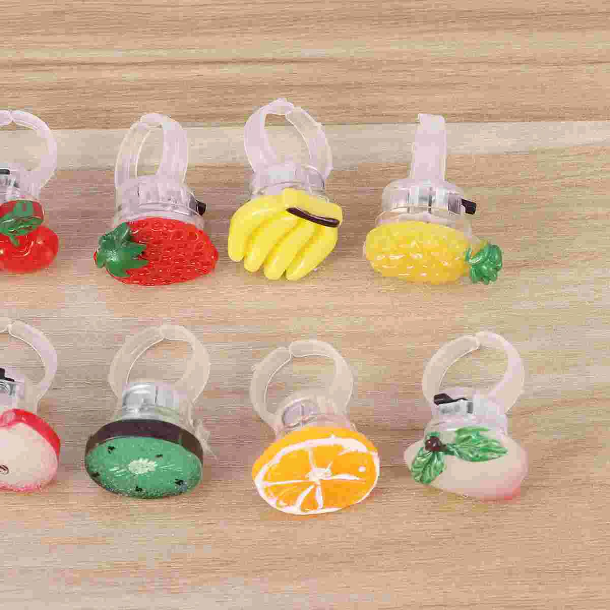 10pcs LED Kids Light Up Party Favors Creative Glow Supplies for Children Random Pattern Glow Rings