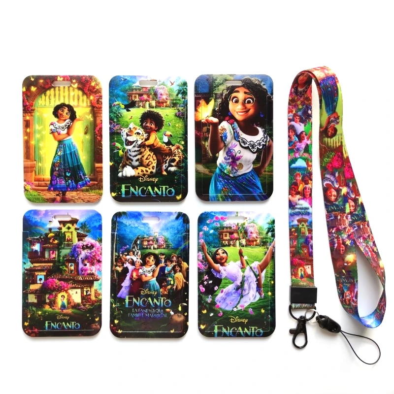 

Disney Encanto Boys Girls Name Card Student Campus Card Hanging Neck Bag Card Holder Lanyard ID Card Case Drop Shipping