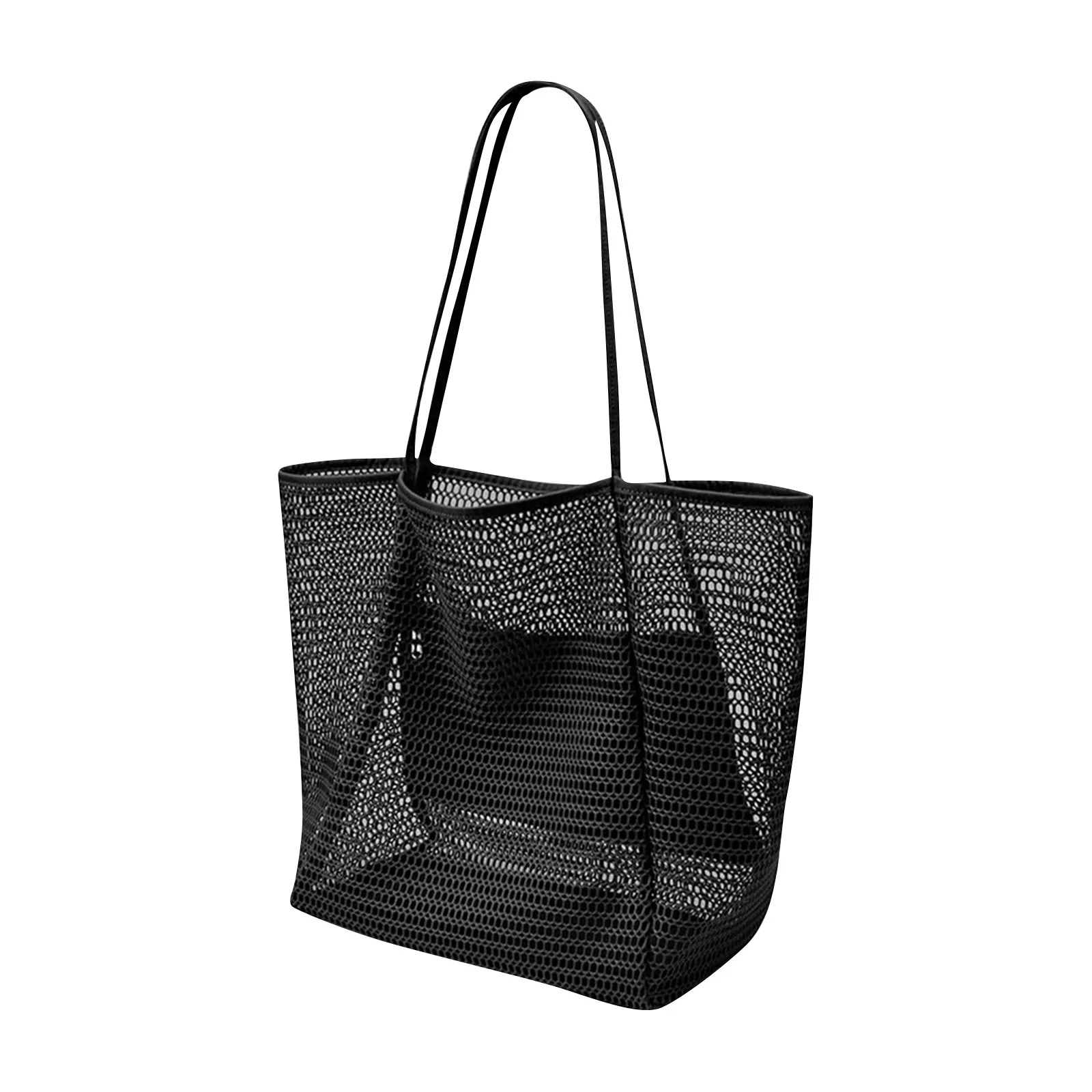 Women\'S Shoulder Bag Shopping Bag Summer Outdoor Travel Bag Folding Beach Bag Mesh Handbag Women\'S Handbag Sac à Mains Femme