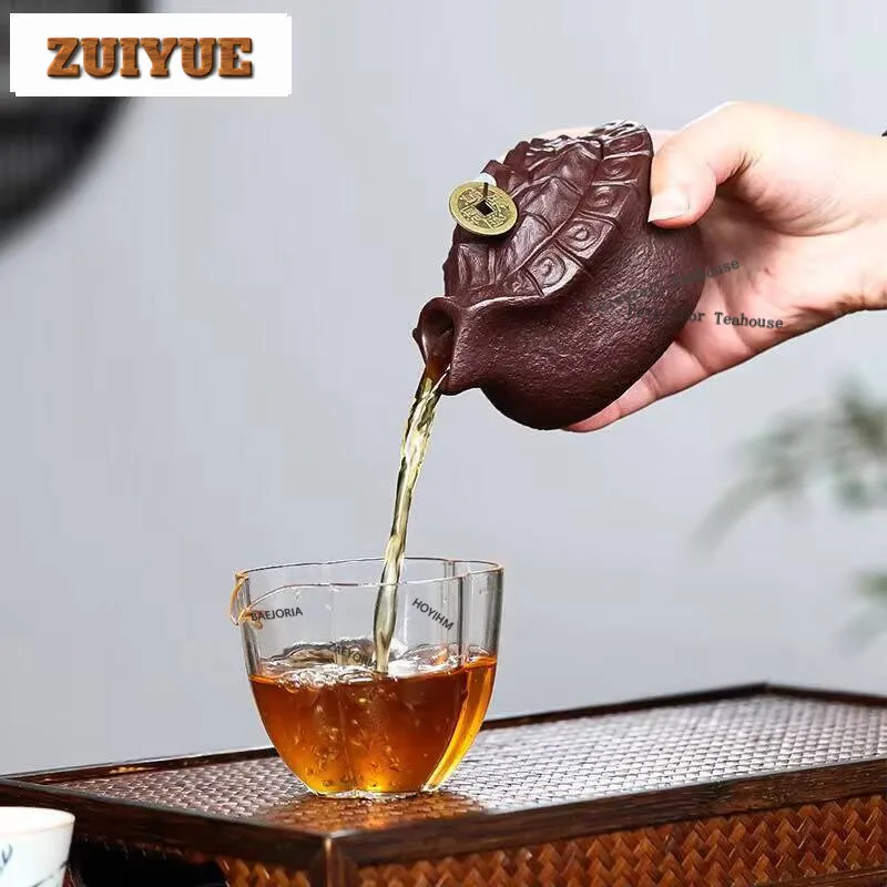 

210ml Creative Yixing Purple Clay Teapots Handmade Extremely Rich Pot Raw Ore Mud Tea Maker Kettle Chinese Zisha Set Supplies