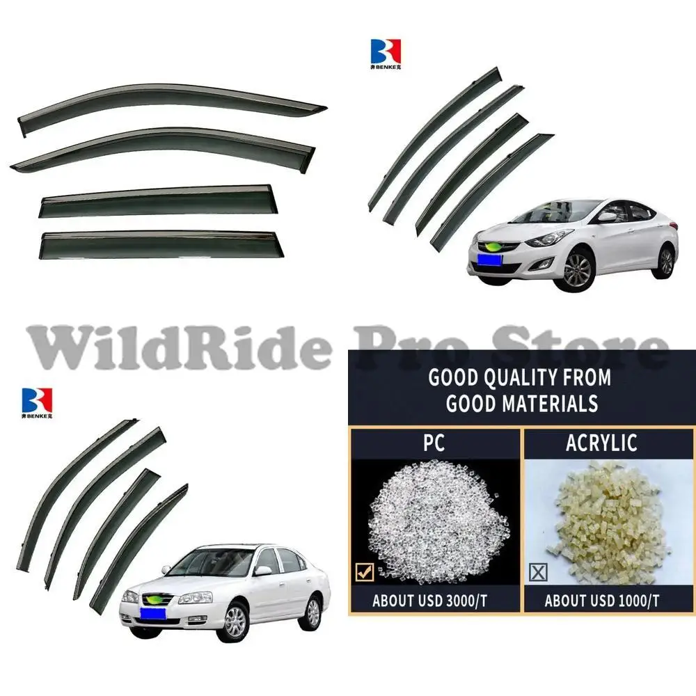 

1 комплект для HYUNDAI ELANTRA 2012 2017 2019 2021, высококачественный инъекционный дефлектор двери автомобиля, козырьки для окон