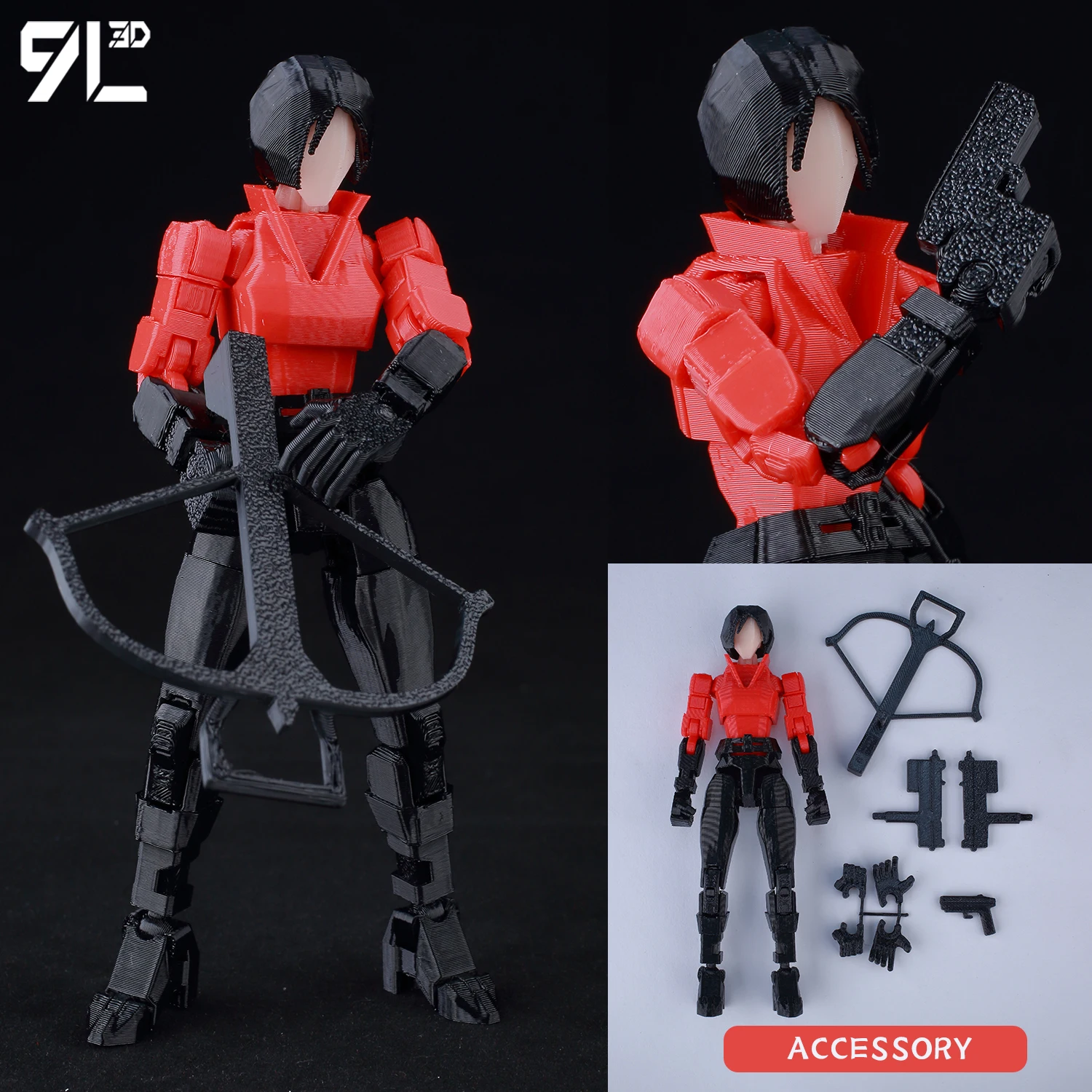 9L3D Printed Multi-Joint Articulated Lucky Dummy 13 Action Figure - Resident Evil Game Character Ada Wong Collectible Model Toys