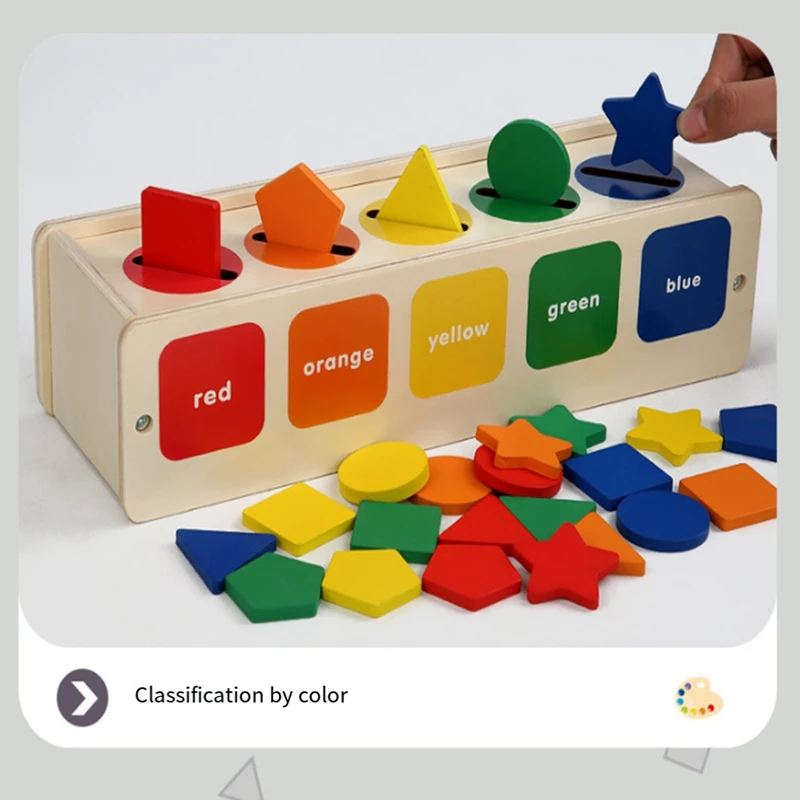 صندوق ألعاب مونتيسوري للأطفال الصغار ، فرز اللون والشكل ، ألعاب تعليمية ، من عمر 1 إلى 3 سنوات