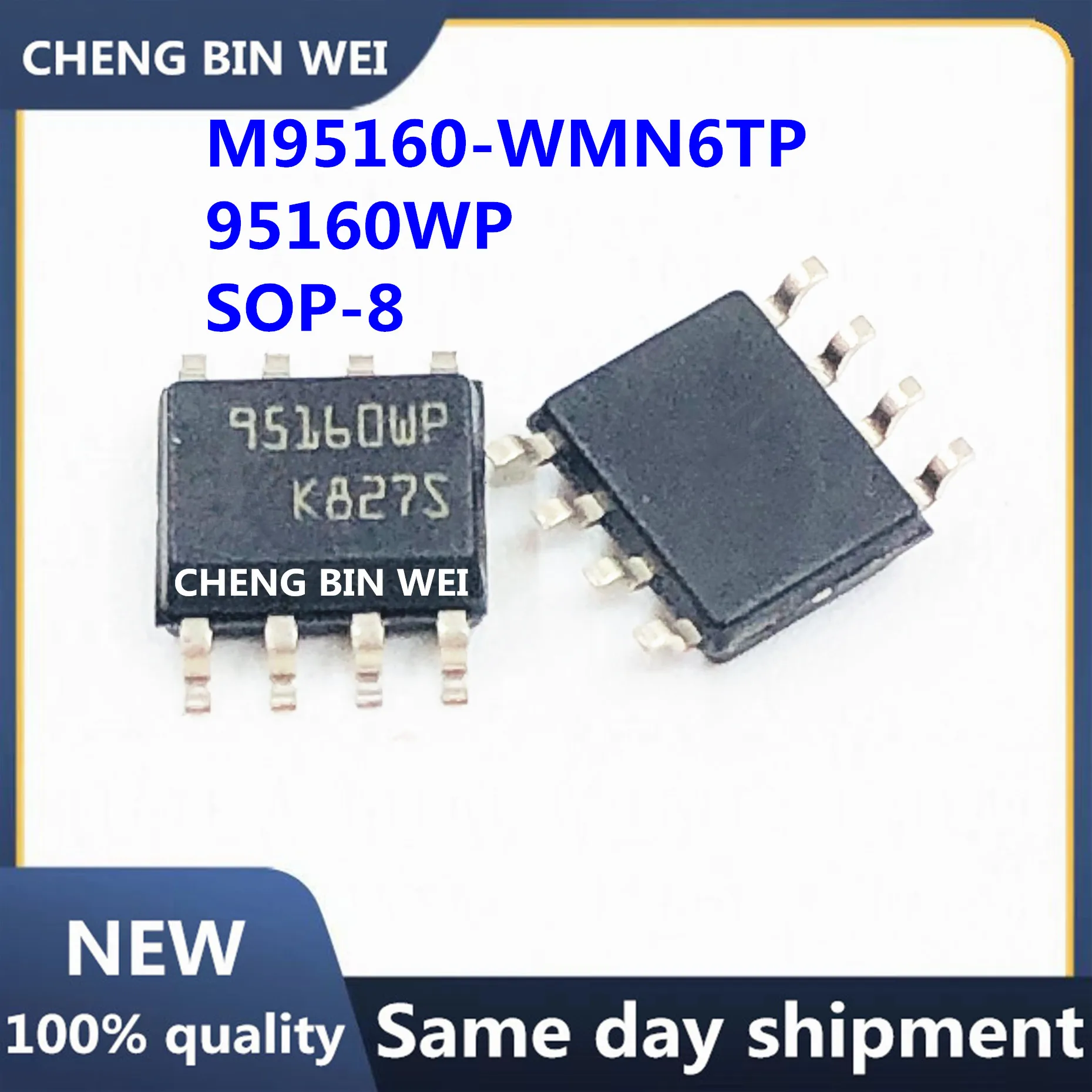 10Pcs/Lot New Original  M95160-WMN6TP M95160 EEPROM Memory IC 16Kbit SPI 10 MHz 8-SOIC