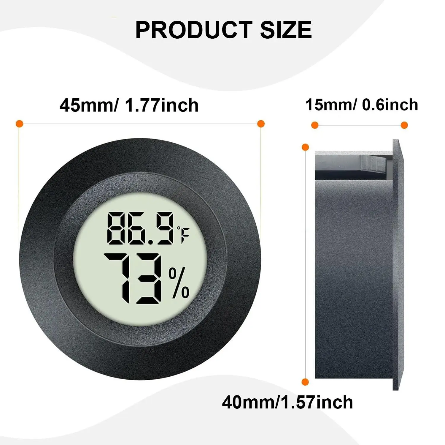 2 Pack Hygrometer Thermometer Digital Humidity Meter Indoor/Outdoor Humidity Monitor Reptile Hygrometer for Greenhouse Humidors