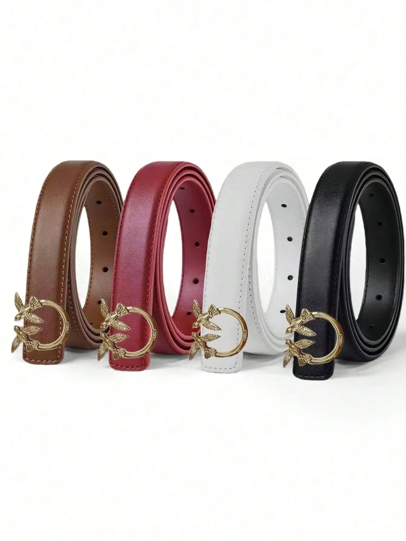 One ladies' leather belt with an exquisite alloy smooth buckle, perfect to pair with jeans and an excellent gift choice.