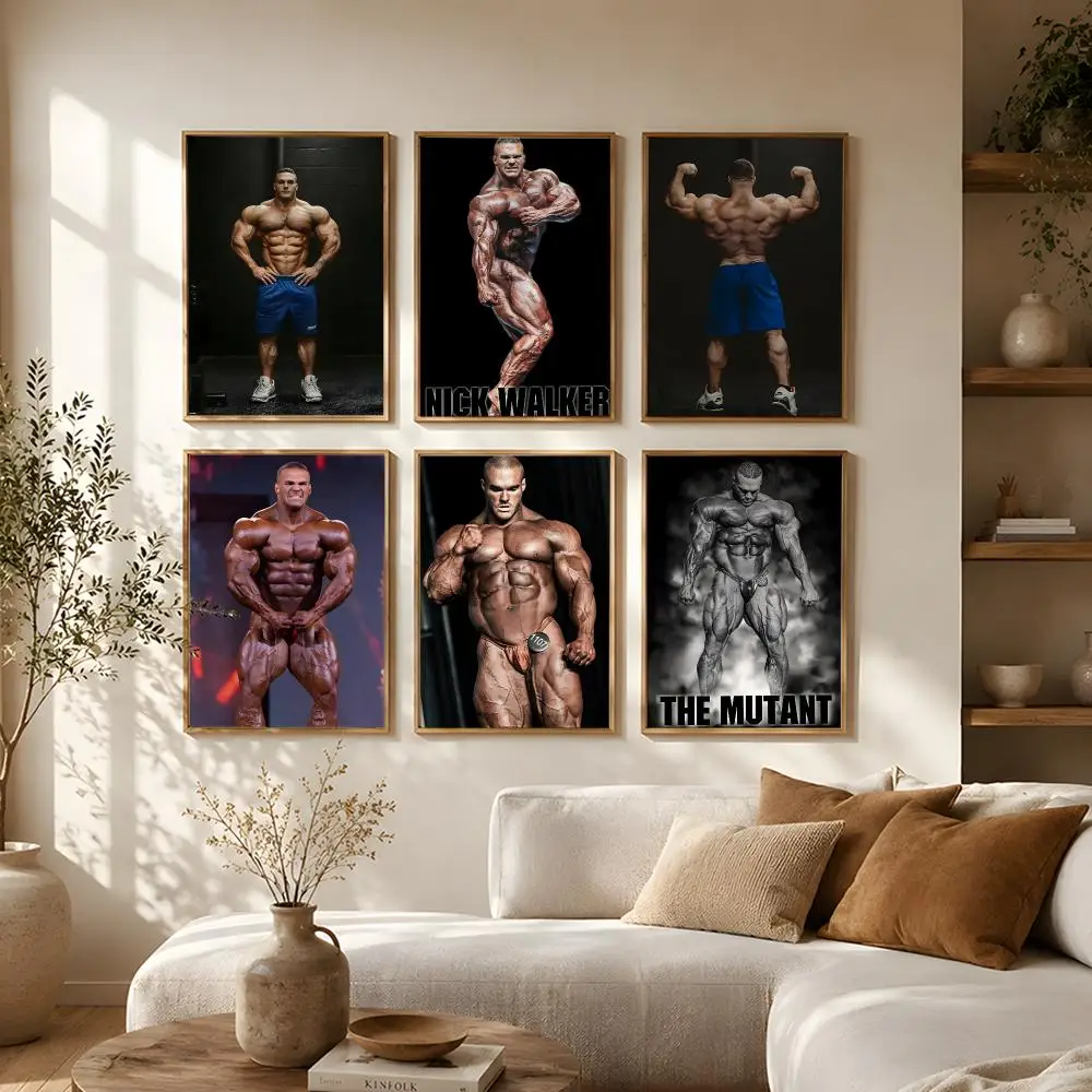 Bodybuilder Nick Walker Poster Self Adhesive Bar Wall Decal Waterproof Vinyl Sticker Modern Art Wall Poster Cafe Home Decor