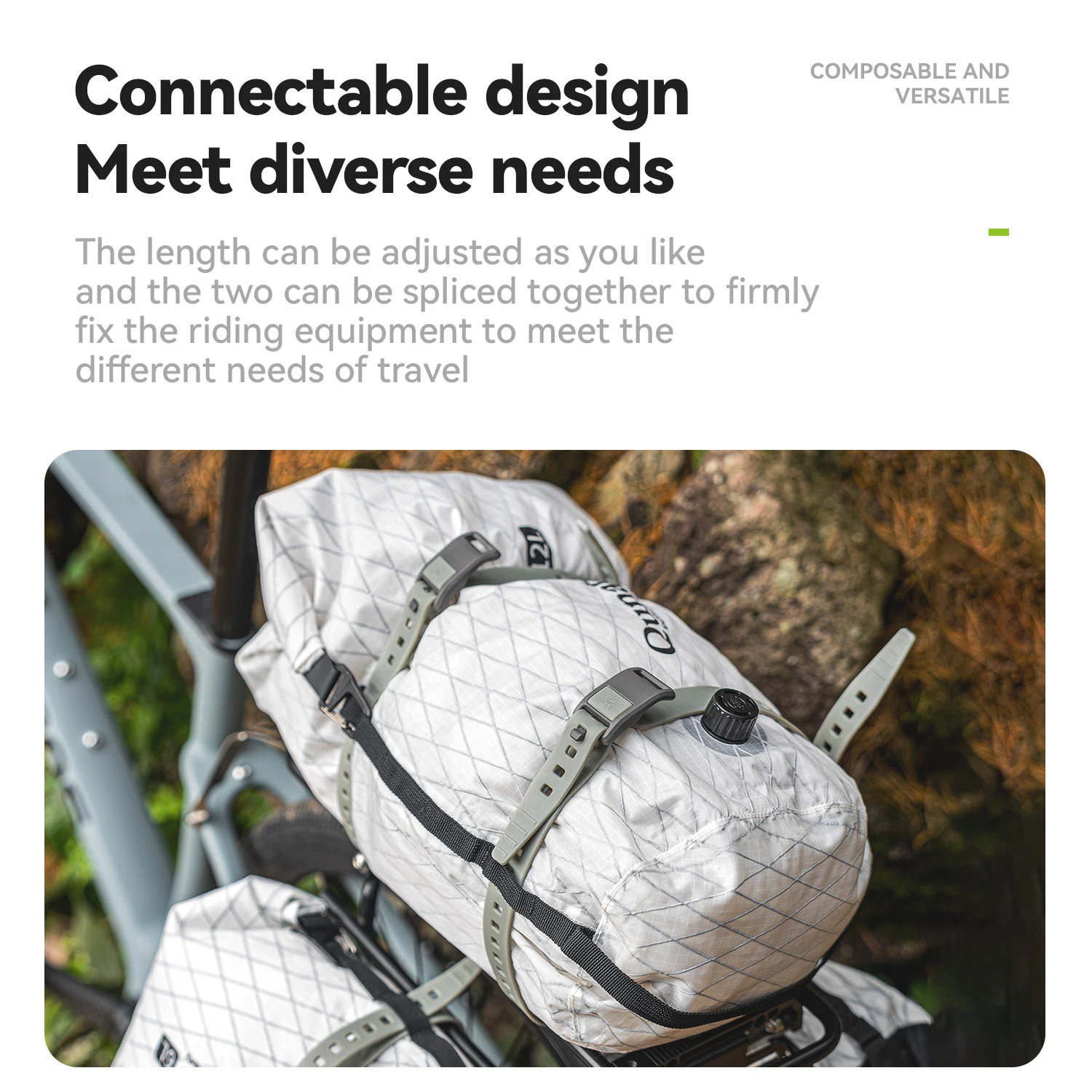 Qunature TPU Elastic Scale Strap Multifunctional Outdoor Binding Strap 360° wrap-around design Resistant High Strength Strap