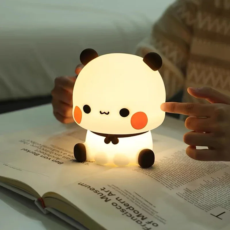 Panda Pat Led Night Light Bubu And Dudu Cute Animal Cartoon Lamp for Kids Bedside Bedroom Living Room Decorative Kawaii Bear Gi