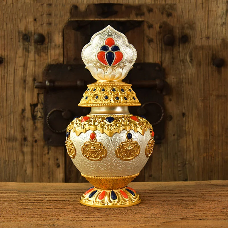 

Tibetan Buddhism Treasure Bottle Auspicious Artifacts Buddhist Altar Enshrined