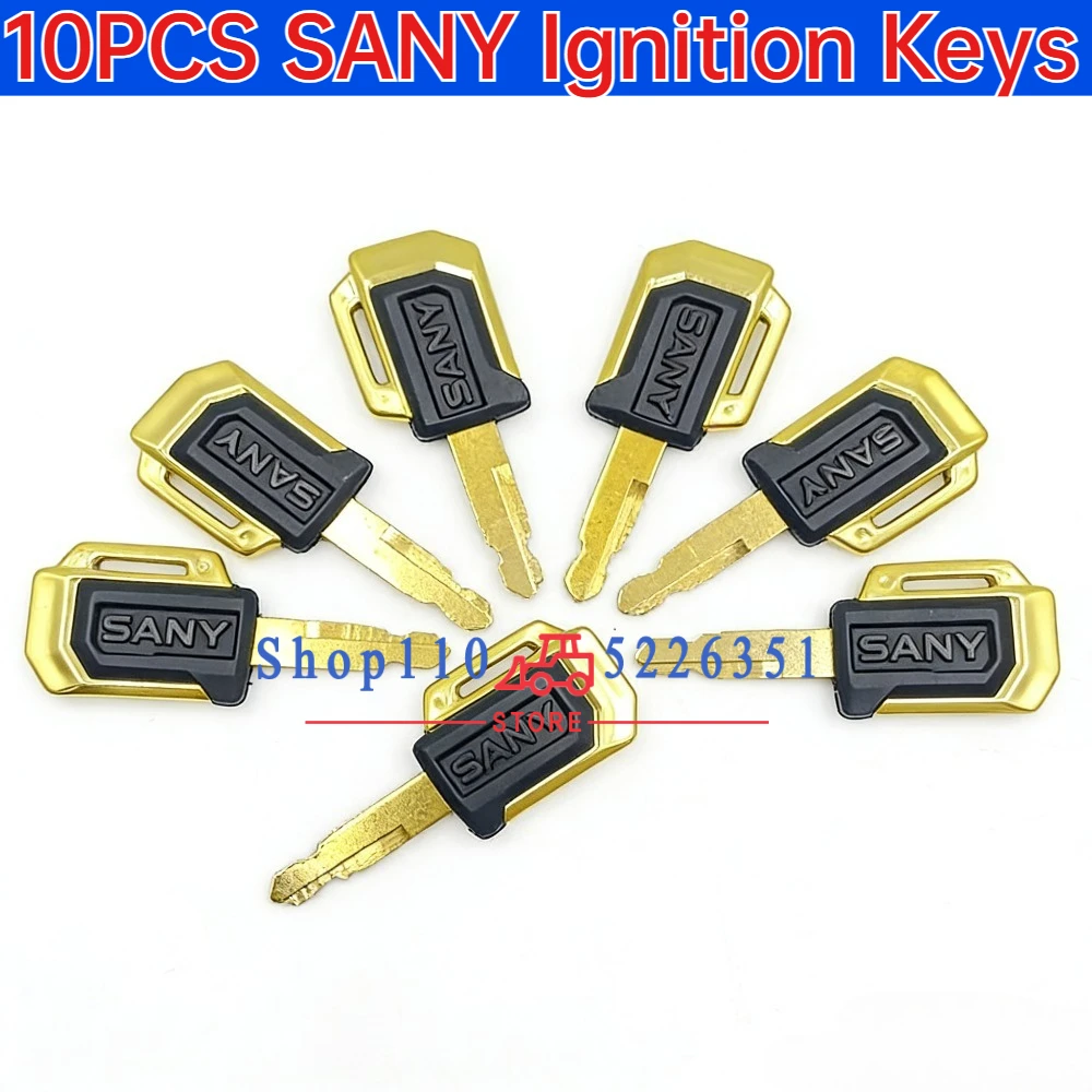 10 pieces  Excavator Start Cab Key Open Door New Universal For Sany Excavator Key SY55 SY60 SY75 SY70 F0002