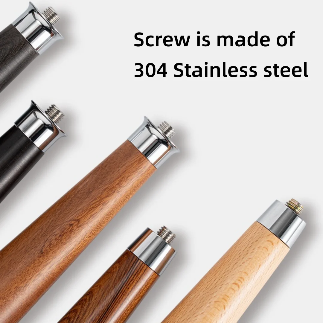 Premium Solid Wood Handles for Coffee Portafilters: Fits M10/M12 Threaded Delonghi, Breville & Sage E61 Espresso Machines