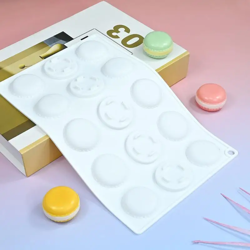 New 15 Cavity Macaron Silicone Mold Chocolate Biscuit French Pastry Baking Mold Aromatherapy Candle  Making Mold