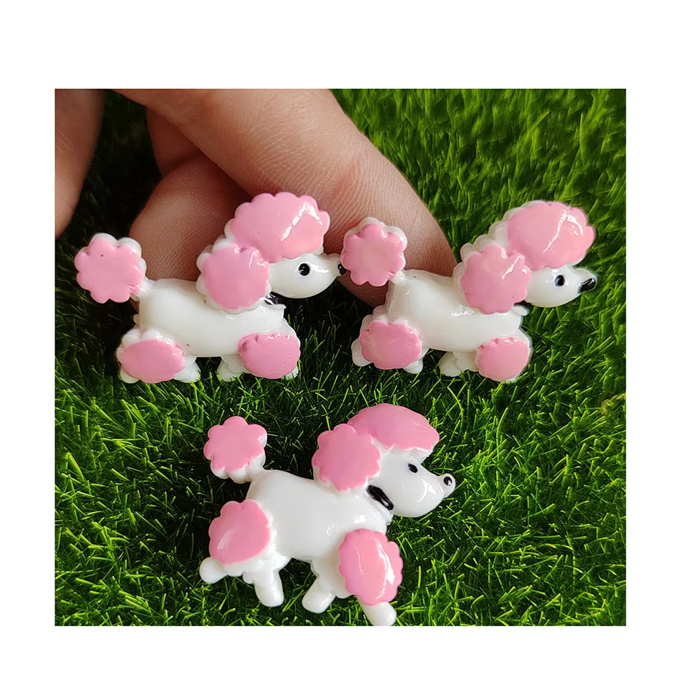 

Cute White Pink Dog Resin Earring Charms Lovely Puppy Animal Pendants For Necklace Keychain DIY Jewelry Make