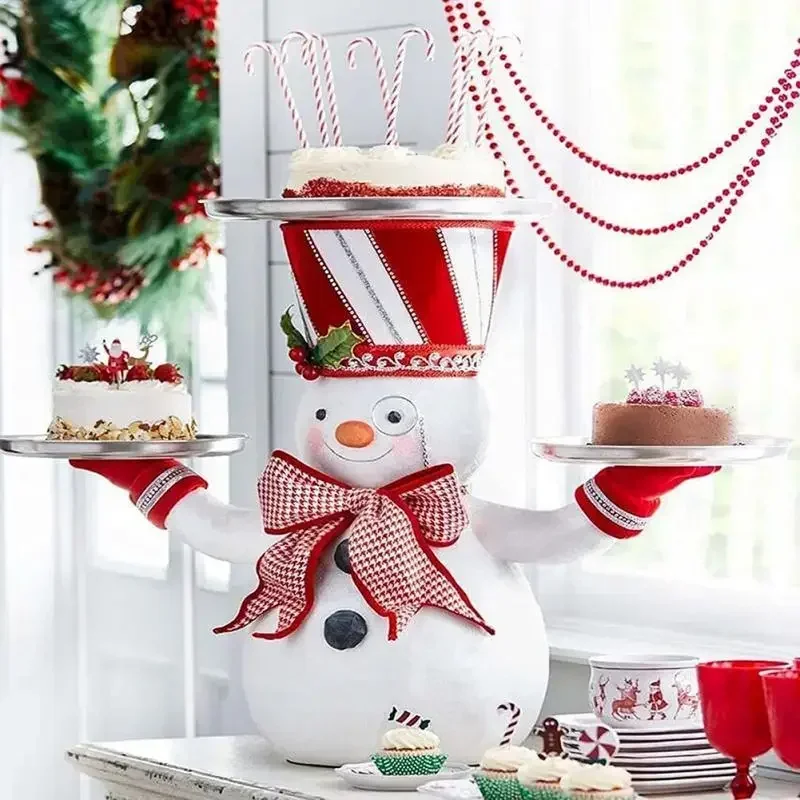 

Snack Rack Christmas Tree Dessert Candy Plate Snack Tray Double Layer Cake Stand Fruit Holder Cupcake Rack Bowl Xmas Decoration