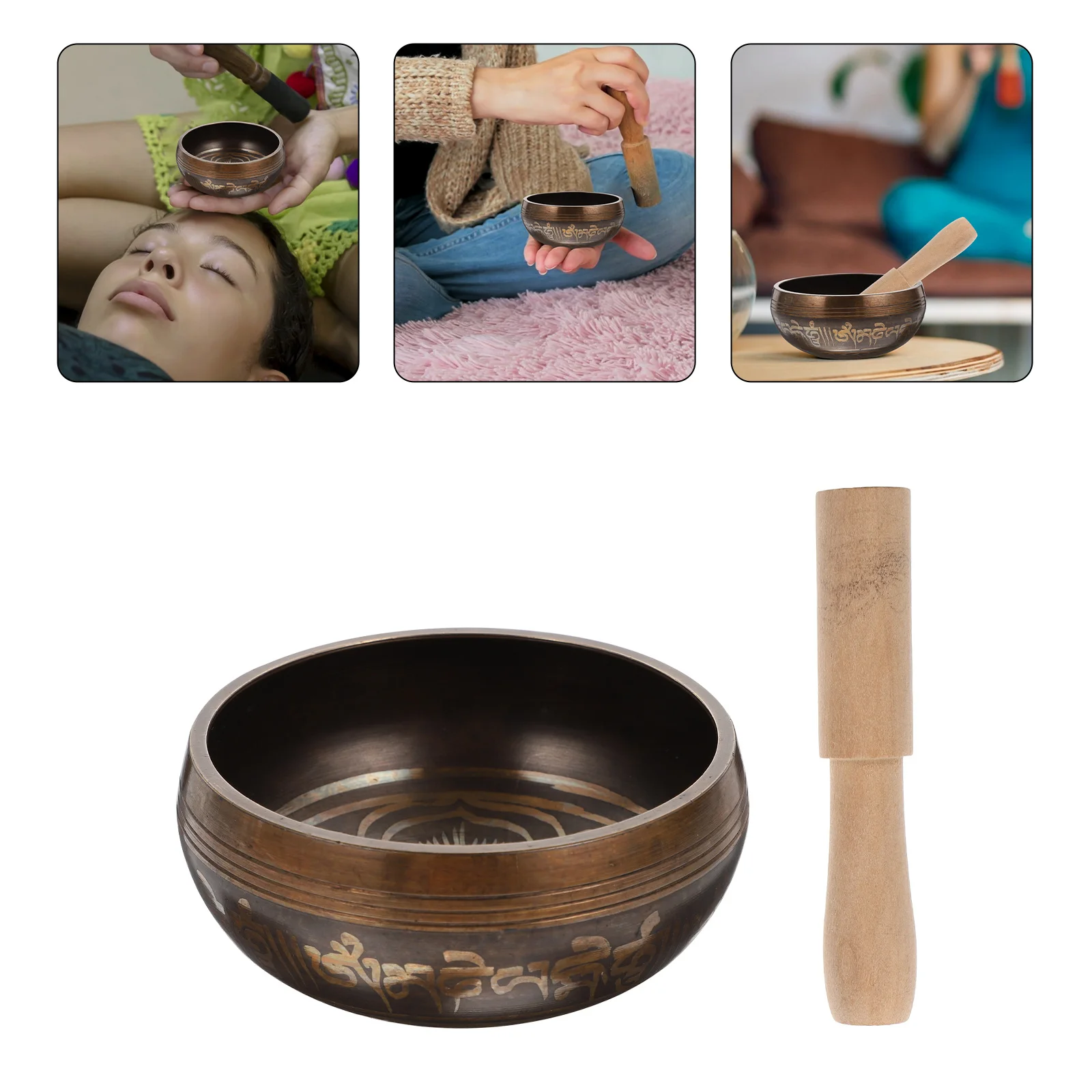 

Buddha Sound Bowl Tibetan Singing Copper Meditation Music Therapy Yoga Supplies Brass